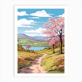 Lake District National Park England Hike Illustration Art Print