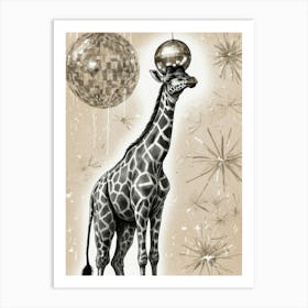 Disco Giraffe Art Print