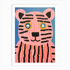 Pink Polka Dot Bengal Tiger 3 Art Print