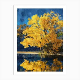 Autumn Tree By The Lake 5 Art Print