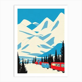 Levi, Finland Midcentury Vintage Skiing Poster Art Print