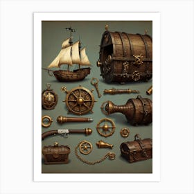 Pirate Ship Set Art Print