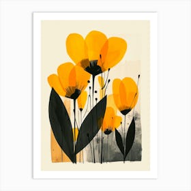 Yellow Poppies. Watercolor Floral Art Print