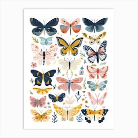 Colourful Insect Illustration Butterfly 22 Art Print