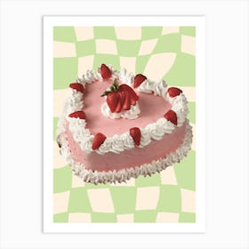 Coquette Heart Cake Danish Pastel Art Print