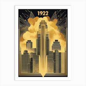 Aihrgdesign A Vintage Poster Showcasing Art Deco Architecture 492866ee 6d8b 4dca A2ba 7418d31721ff 3 Art Print