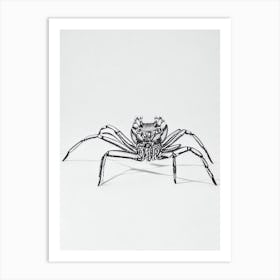 King Crab Black & White Drawing Art Print