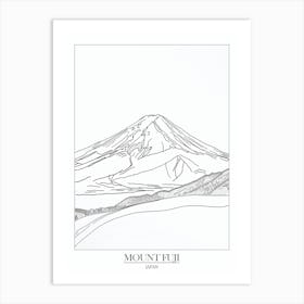 Mount Fuji Japan Line Drawing 6 Poster Art Print