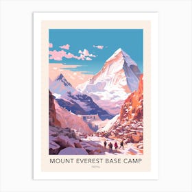 The Mount Everest Base Camp Nepal Travel Poster Art Print