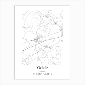 Oelde,Germany Minimalist Map Art Print