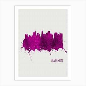 Madison Wisconsin City Purple Art Print