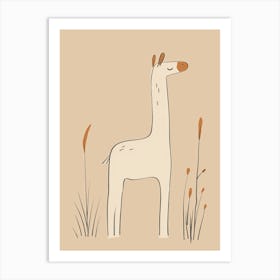 Giraffe - Boho, Line Art 24 Art Print