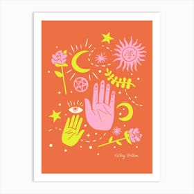 Palm Reader in Red Art Print