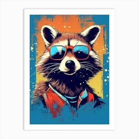 Raccoon Wearing Sunglasses 1 Art Print