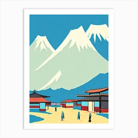 Naeba, Japan Midcentury Vintage Skiing Poster Art Print