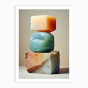 Stacked Soaps, Stones Art 2 Art Print