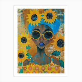 Sunflower Girl 22 Art Print