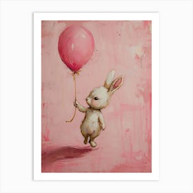 Cute Rabbit 1 With Balloon Art Print