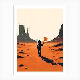 Bitcoin Boy on Mars Art Print