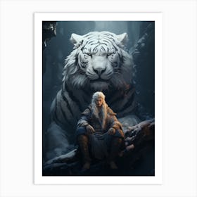 White Tiger Art Print