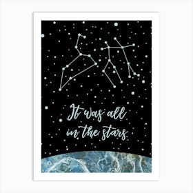 Gemini - Leo Constellation Love Quote Art Art Print