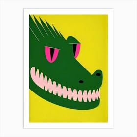 Crocodile Exhibition Minimalist Retro Art Print