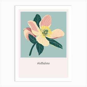 Hellebore 1 Square Flower Illustration Poster Art Print