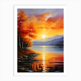 Sunset By The Lake 8 Art Print