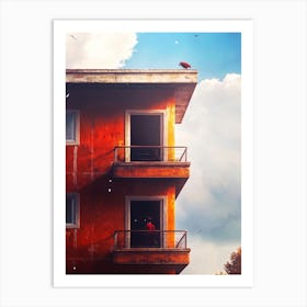 Red Building Art Print