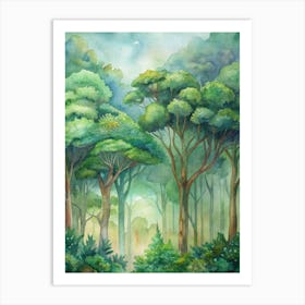 Watercolor Of A Forest 1 Art Print