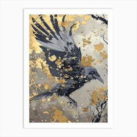 Crow Precisionist Illustration 3 Art Print