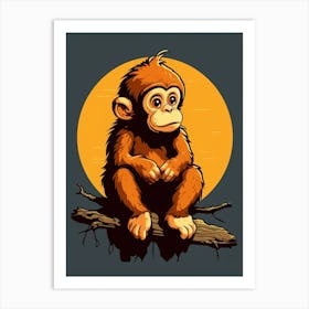 Thinker Monkey Lofi Style 5 Art Print
