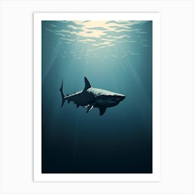  An Illustration Of A Dark Shadow Of A Shark Swimming 3 Art Print