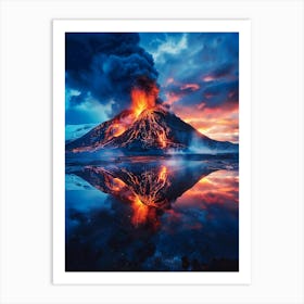 Iceland Volcano At Sunset Art Print