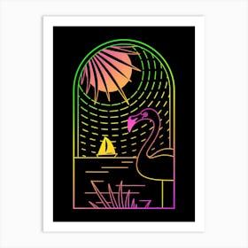 Neon Magic Flaminggo Art Print