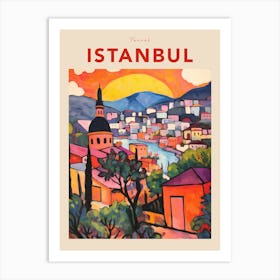 Istanbul Turkey 8 Fauvist Travel Poster Art Print