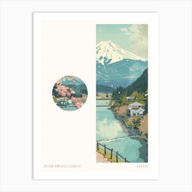Fujikawaguchiko Japan 2 Cut Out Travel Poster Art Print