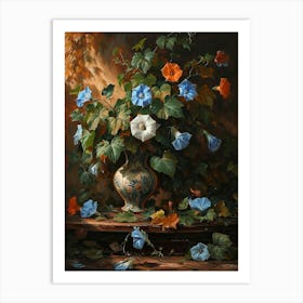 Baroque Floral Still Life Morning Glory 7 Art Print