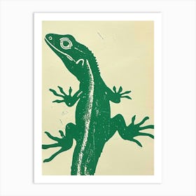 Forest Green Moorish Gecko Bold Block 1 Art Print
