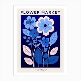 Blue Flower Market Poster Hydrangea 5 Art Print