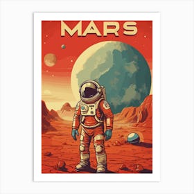 Retro Planet Mars Art Print