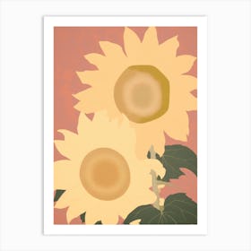 Sunflowers Flower Big Bold Illustration 3 Art Print