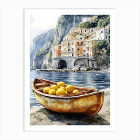 Boat With Lemons Art Print