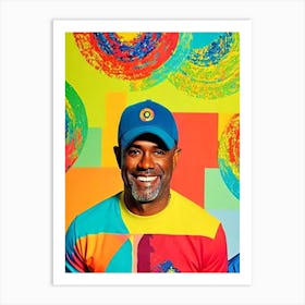 Darius Rucker Colourful Pop Art Art Print