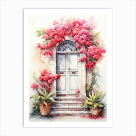 Dubrovnik, Croatia   Mediterranean Doors Watercolour Painting 3 Art Print