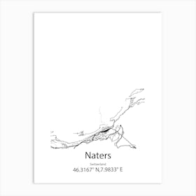 Naters,Switzerland Minimalist Map Art Print