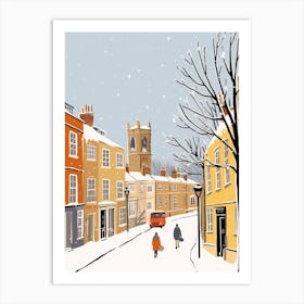 Retro Winter Illustration Richmond England 3 Art Print