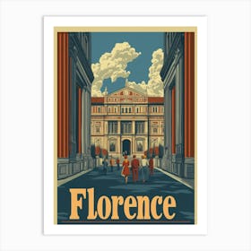 Aihrgdesign A Retro Travel Poster For Florence Featuring The 1 Art Print