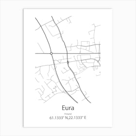 Eura,Finland Minimalist Map Art Print