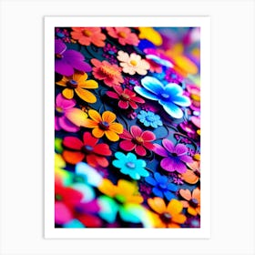 Colorful Flowers Wallpaper 7 Art Print